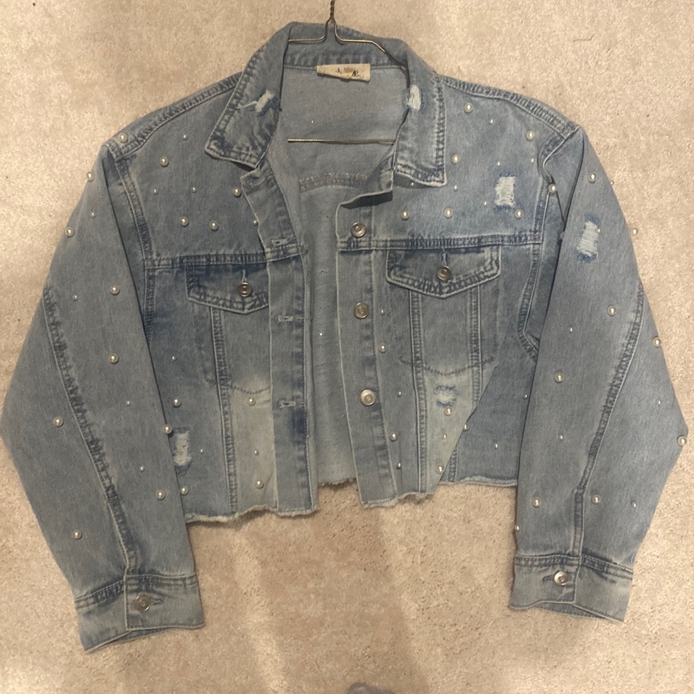 Jean Jacket w/ Pearls